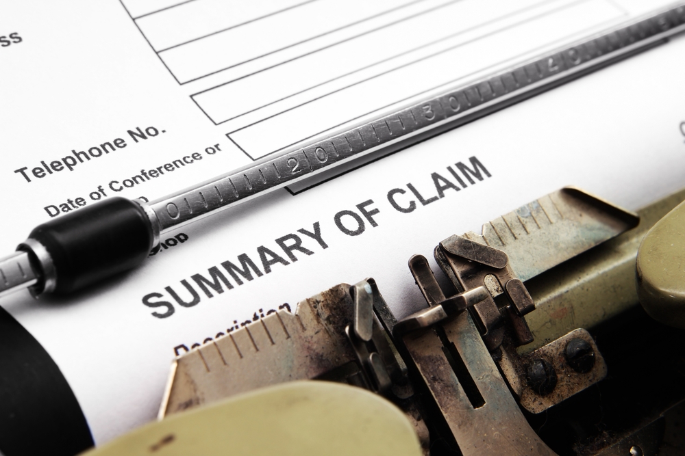 Paper copy of a claim form