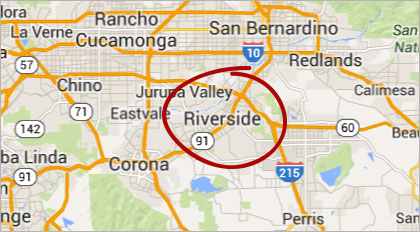 Map of the city Riverside, California.