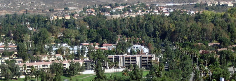 Bird’s eye view of the city of Riverside, California.