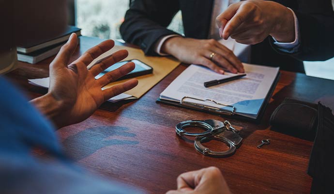 Professional discussing with a person on legal issue